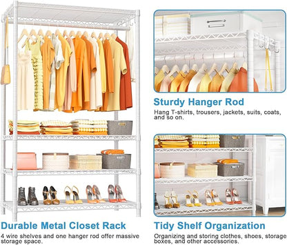 Ulif H4 Plus Garment Rack, 4-Tier Portable Clothes and Clothing Rack - Image 4