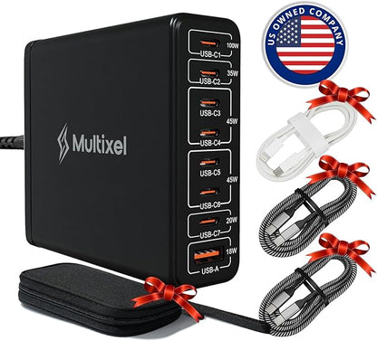 Upgraded 240W 8 Ports GaN Charger by Multixel