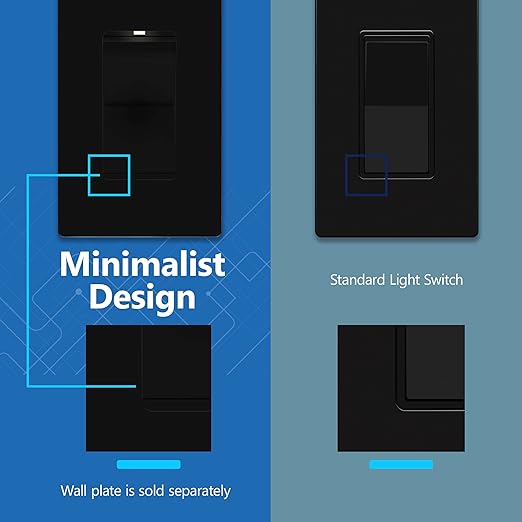LIDER Minimalist Design Matte Finish Lighted 4-Way Decorator Light Switch - Image 5