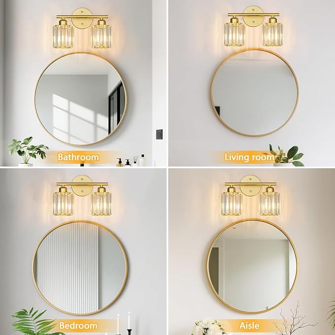 FDPBY Modern 2 Light Crystal Vanity Light, Compatible - Image 4