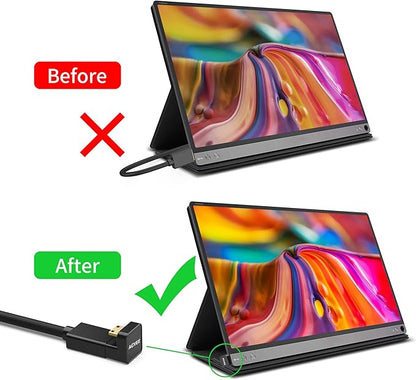 AGVEE 1 Pack 180 Degree Angled Mini HDMI Male to HDMI Female Adapter, U-Shaped - Image 2