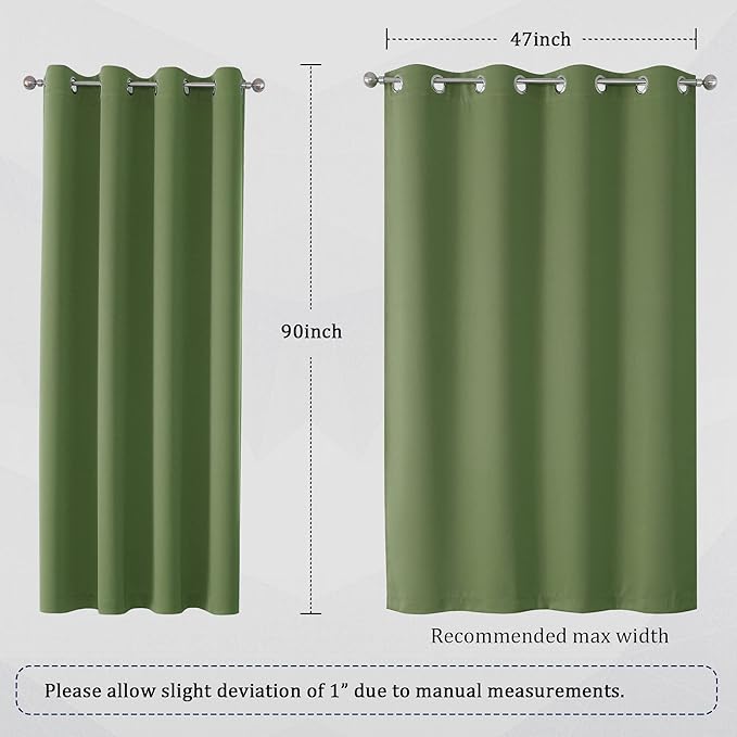 DUALIFE Sage Green Boho Blackout Curtains 90 Inches Long - Image 6