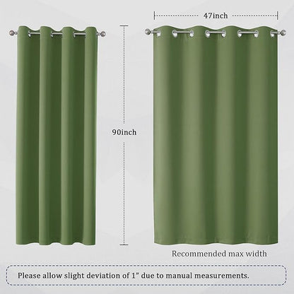 DUALIFE Sage Green Boho Blackout Curtains 90 Inches Long - Image 6