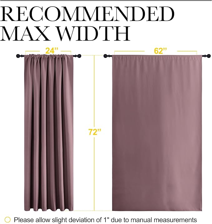 NICETOWN 2 Panels Blackout Curtains, Rod Pocket Window Curtains Room Darkning - Image 6
