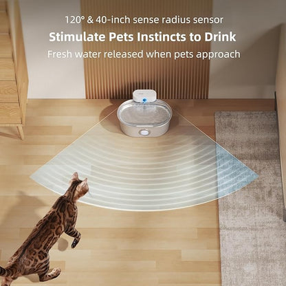 uahpet Wireless Cat Water Fountain Stainless Steel Pro, External Pump Battery - Image 6