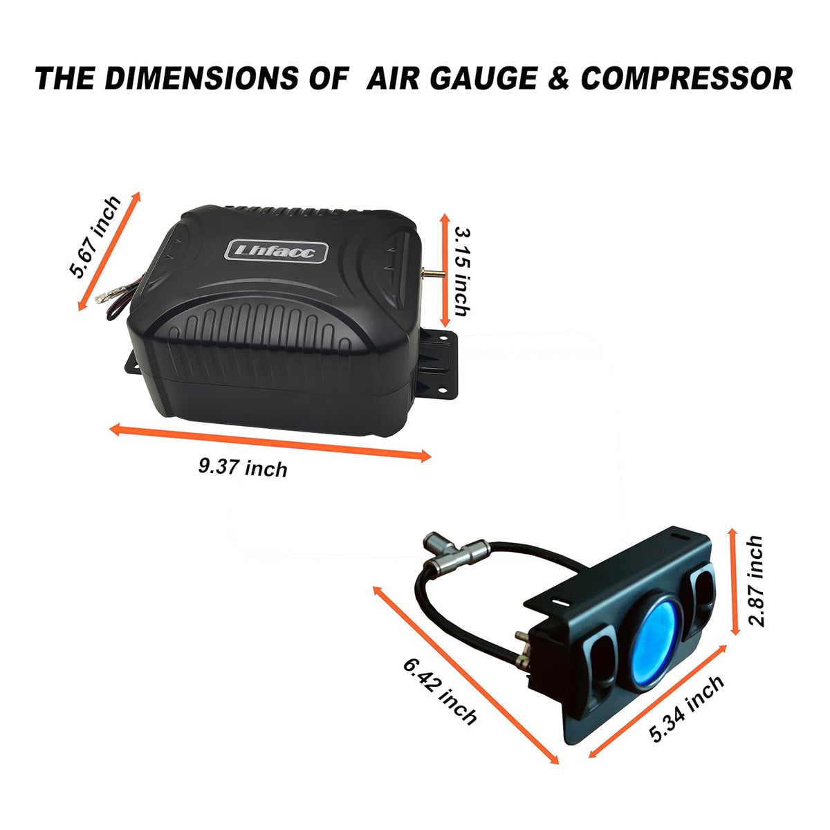 On Board Air Compressor System Air Pump System with Digital Dual Path Air Gau...