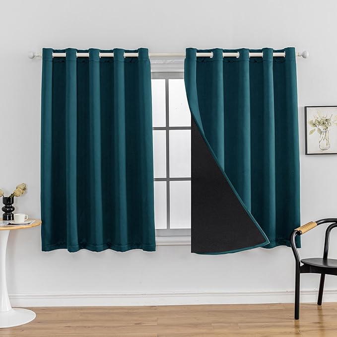 Anytime 100% Blackout Curtain 2 Panels Set, Thermal Insulated Window Drapes by Anytime