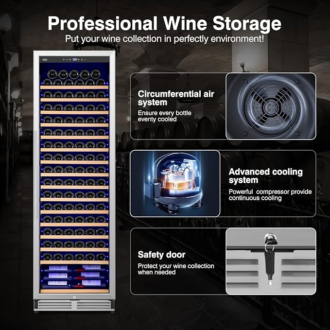 Upgraded 24 Inch Wine Cooler Refrigerator, 190 Bottles Wine Fridge - Image 2