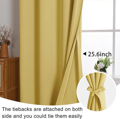 JIUZHEN Light Yellow Blackout Curtains - Image 6