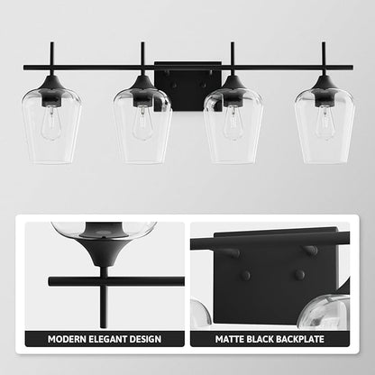 VONLUCE Bathroom Vanity Light, 4 Light Bathroom Light Fixture Over Mirror - Image 4