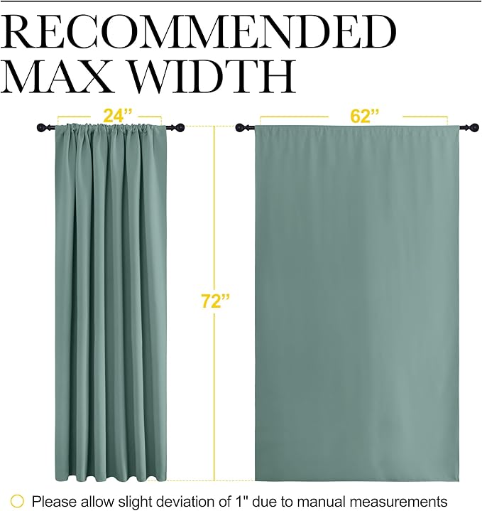 NICETOWN 2 Panels Blackout Curtains, Rod Pocket Window Curtains Room Darkning - Image 4