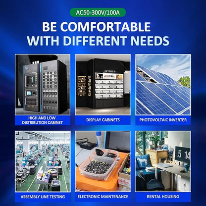 AC 50-300V 100A Multi Function Voltage Amperage Power Meter, Din Rail LCD - Image 5