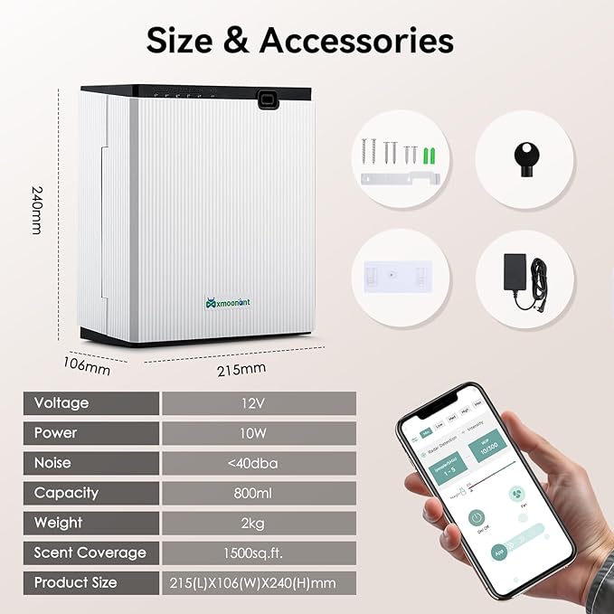 Mxmoonant Scent Air Machine for home 800ML, Aroma Diffuser App Control - Image 7