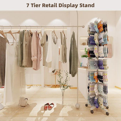 YEOOE Upgraded Retail Display Stand 7 Tier Spinning Display Stand, Movable Shop - Image 5
