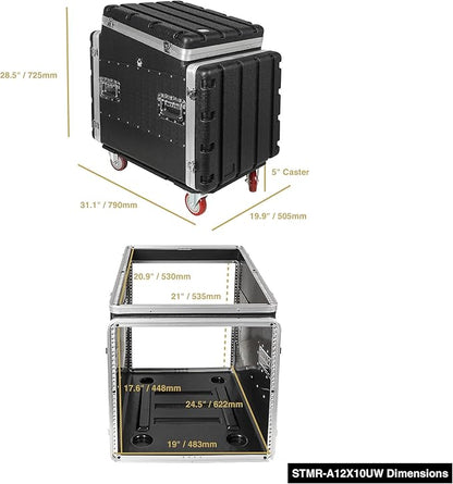 Sound Town Lightweight and Compact 10U ATA ABS Rack Case, - Image 7