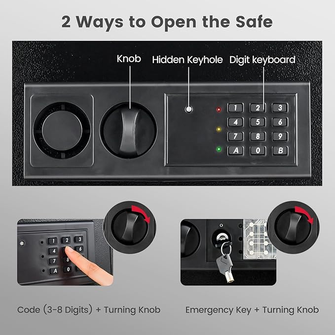 S AFSTAR Wall Safe Box, Electronic Digital Safe Box - Image 5