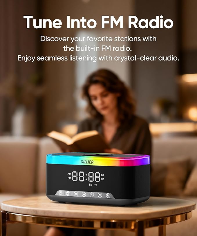 GILLIER Wireless Charging Alarm Clock Radio - Image 7