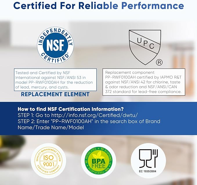 PUREPLUS PRO NSF/ANSI 53&42 Certified Refrigerator Water Filter Replacement - Image 4