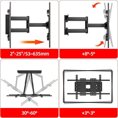 HILLPORT 98 100 TV Wall Mount 86 90 110 120 inch Full Motion Ultrathin Bracket - Image 3