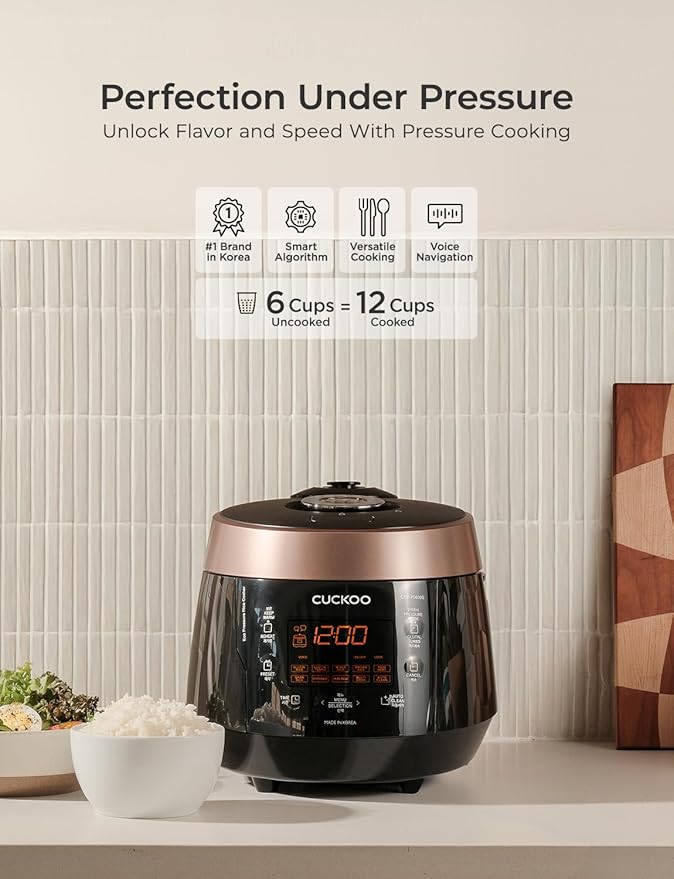 CUCKOO High Pressure Rice Cooker 6-Cup Uncooked / 12-Cup Cooked - Image 3