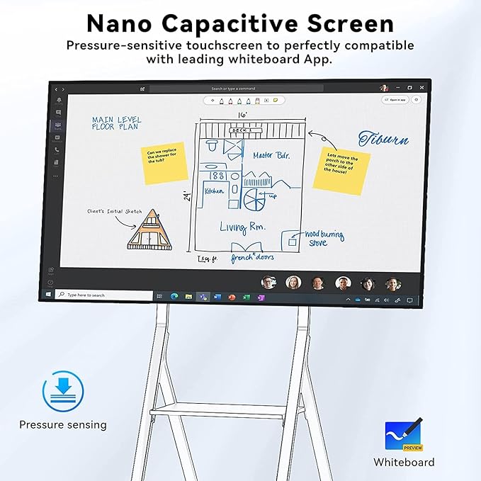 TIBURN Flip Board 55" S2 Smart Board, 4K UHD Smart Whiteboard - Image 4