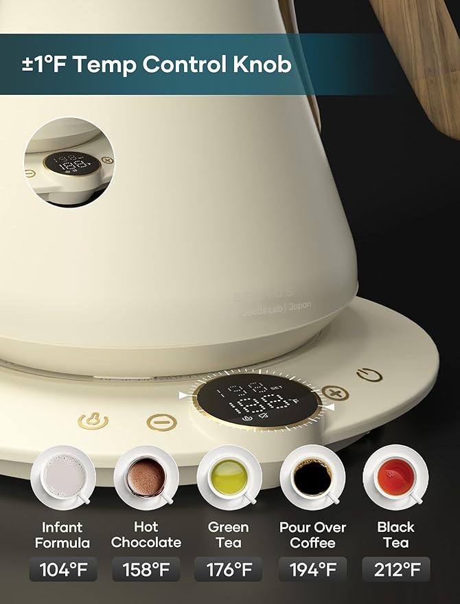Electric Kettles, INTASTING Gooseneck Electric Kettle, ±1℉ Temperature Control - Image 4
