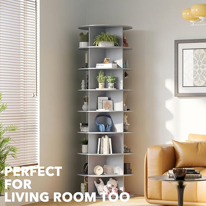 SpaceAid 8 Tier Rotating Shoe Rack Tower, Spinning Shoe Display Lazy Susan - Image 6
