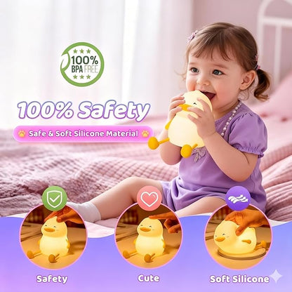 Duck Night Light for Kids, Cute Benson Ducks Gifts, Squishy Touch Silicone - Image 3