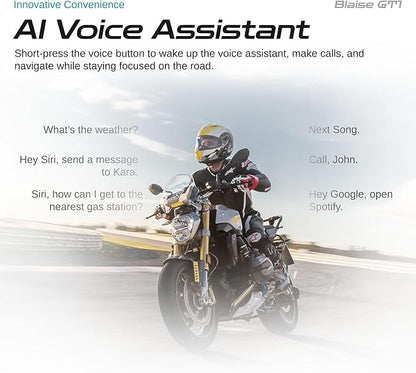 Logto Blasie GT1 Motorcycle Helmet Bluetooth Headset Intercom 2 Riders Music - Image 4