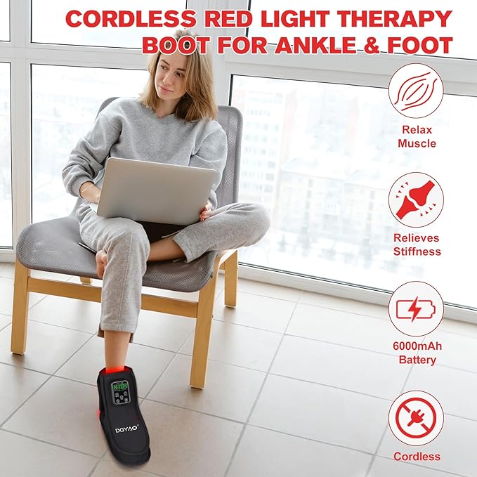 Rechargeable Red Light Therapy Feet Ankle, 132 LEDs 660 nm Red Light and 850 nm - Image 6