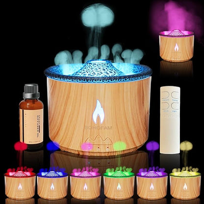 BOHOFAM Aroma Essential Oil Diffuser 360 ML, Volcano and Flame - Image 9