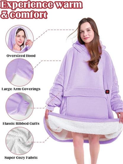 MAXEVE Heated Wearable Blanket Hoodie - Image 3