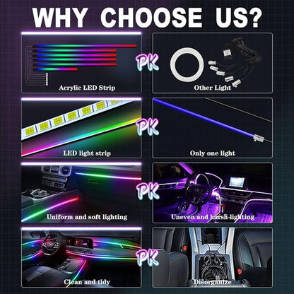 Dreamcolor Acrylic Interior Car Lights, WEBUPAR Car Accessories 6 in 1 Car LED - Image 2