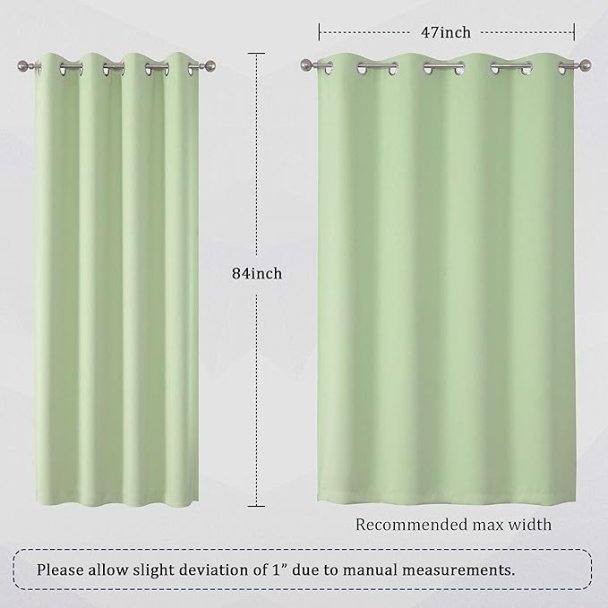 DUALIFE Light Green Blackout Curtain Panels/Drapes - Image 6