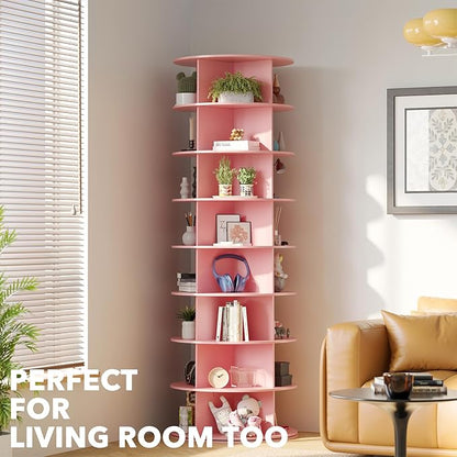 SpaceAid 8 Tier Rotating Shoe Rack Tower, Spinning Shoe Display Lazy Susan - Image 6