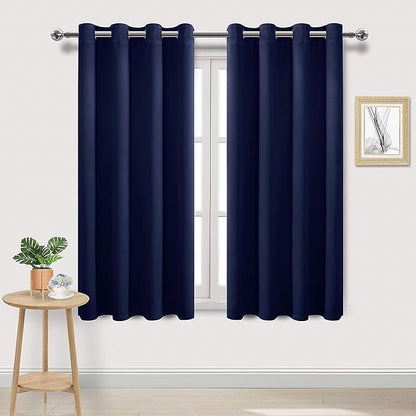DWCN Navy Blue Room Darkening Blackout Curtains, Thermal Light Blocking Drapes by DWCN