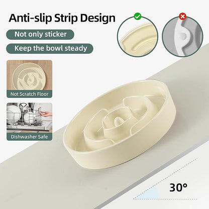 Ceramic 1.2 Cup Slow Feeder Dog Bowl - Image 3