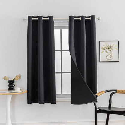 Anytime 100% Blackout Curtain 2 Panels Set, Thermal Insulated Window Drapes by Anytime