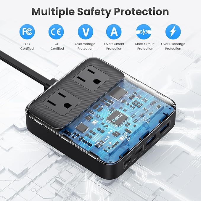 6-in-1 Charging Station USB C Power Strip - Image 7