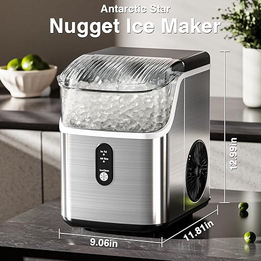 Antarctic Star Nugget Ice Maker Countertop, Chewable Nugget Ice Machine - Image 6