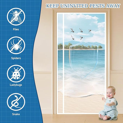 Magnetic Screen Door Left Right Side Opening Upgraded PET Mesh Greater Than - Image 6