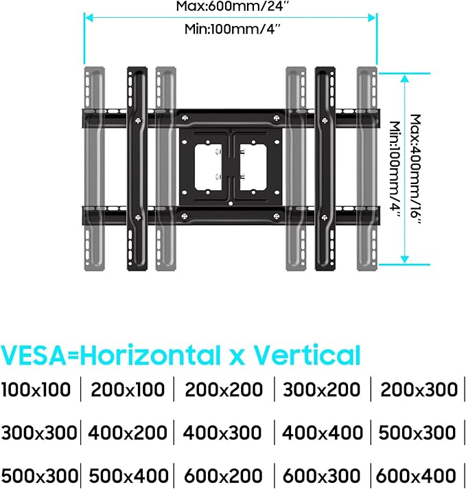 Sylvox Ceiling TV Mount, Outdoor TV Stand Supports Wall Mounting Multiple Angle - Image 6