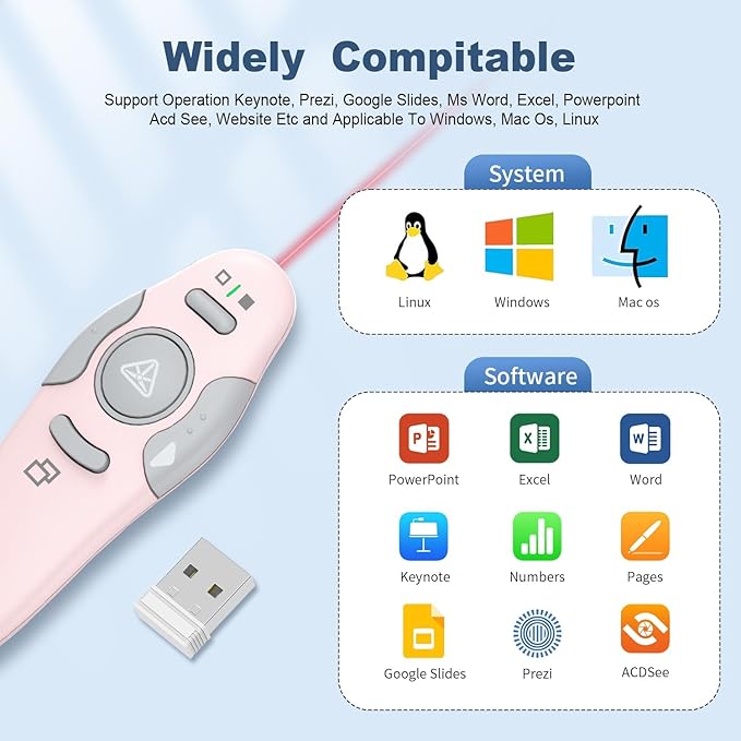 QUI Presentation Clicker Wireless Presenter Remote Clicker - Image 4