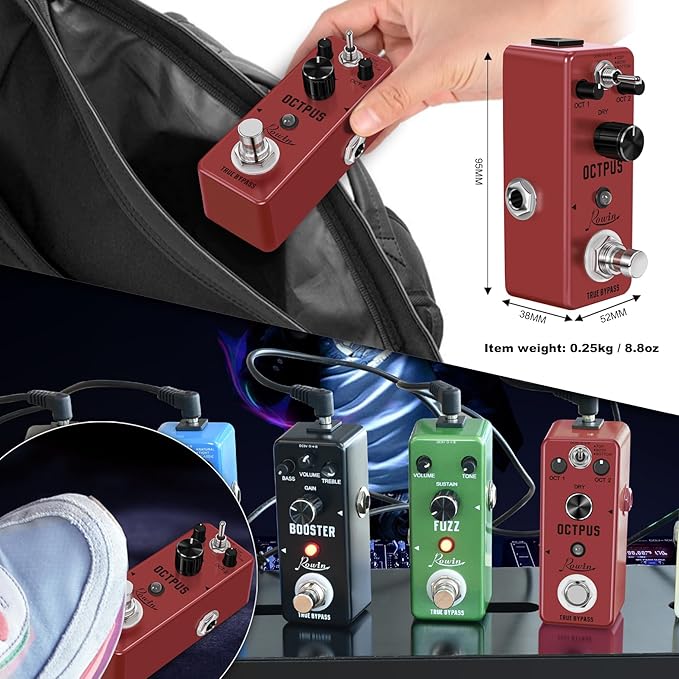 Rowin Polyphonic Octave Guitar Effects Pedal Pure Octopus Digital Mini Single - Image 6