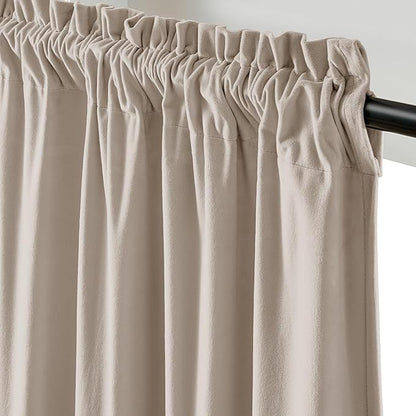 Lazzzy Velvet Blackout Extra Long Curtains Thermal Insulated Room Window Drapes - Image 2