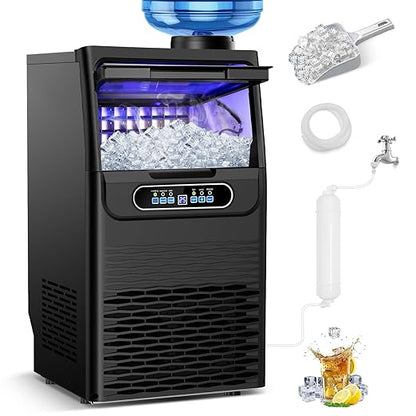Commercial Ice Maker Machine 100 Lbs/24H, 36 Ice Cubes in 9-15 Mins, Dual Water by RAPSUAR