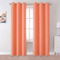 DUALIFE Burnt Coral Curtains 84 Inch Room Darkening Drapes by DUALIFE
