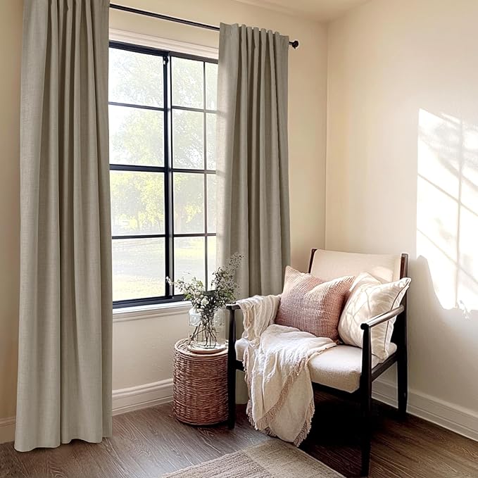 100% Blackout Shield Linen Blackout Curtains - Image 5