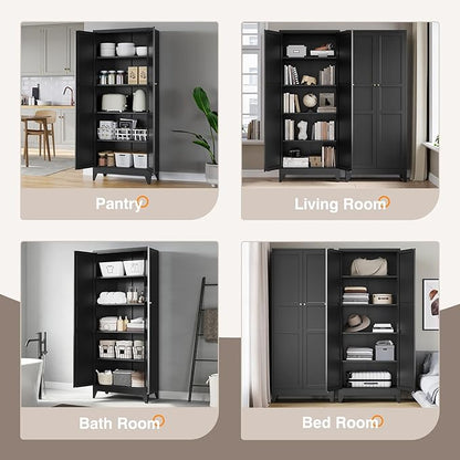 Yizosh Metal Pantry Cabinet, Cupboard - Image 5