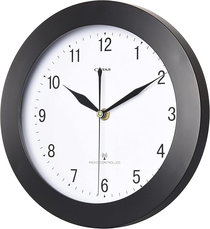 Atomic Wall Clock，US Auto Calibration Time 10 Inch Round Clock, Battery Operated - Image 6
